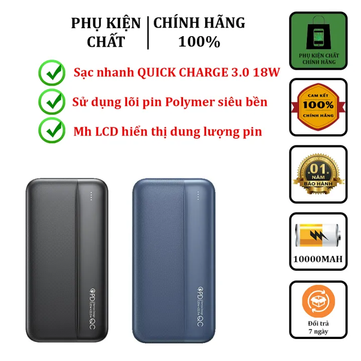 Sạc Dự Phòng 10000mah Chính Hãng Remax RPP 212 Hỗ Trợ Sạc Nhanh 18w, 20w và 22.5w - Phụ Kiện Chất BH 12 Tháng